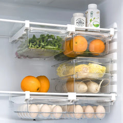 Caja de almacenamiento de huevos para refrigerador, estilo cajón, para alimentos, frutas y huevos, soporte para huevos, caja de plástico para mantener frescos los huevos.