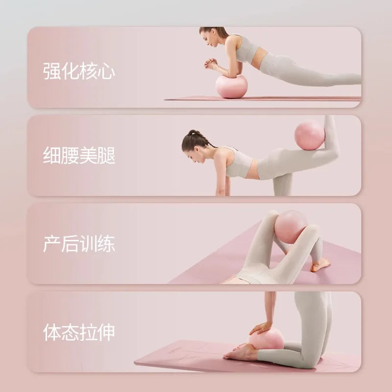 Ballon de fitness pour femmes, épais, anti-explosion, diamètre 25 cm, mini ballon d'entraînement pour Pilates, sculptant les jambes et les hanches
