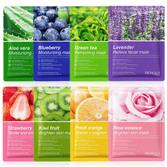 Lot de 8 masques naturels à base de plantes, soins de beauté, hydratants, raffermissants, cosmétiques coréens
