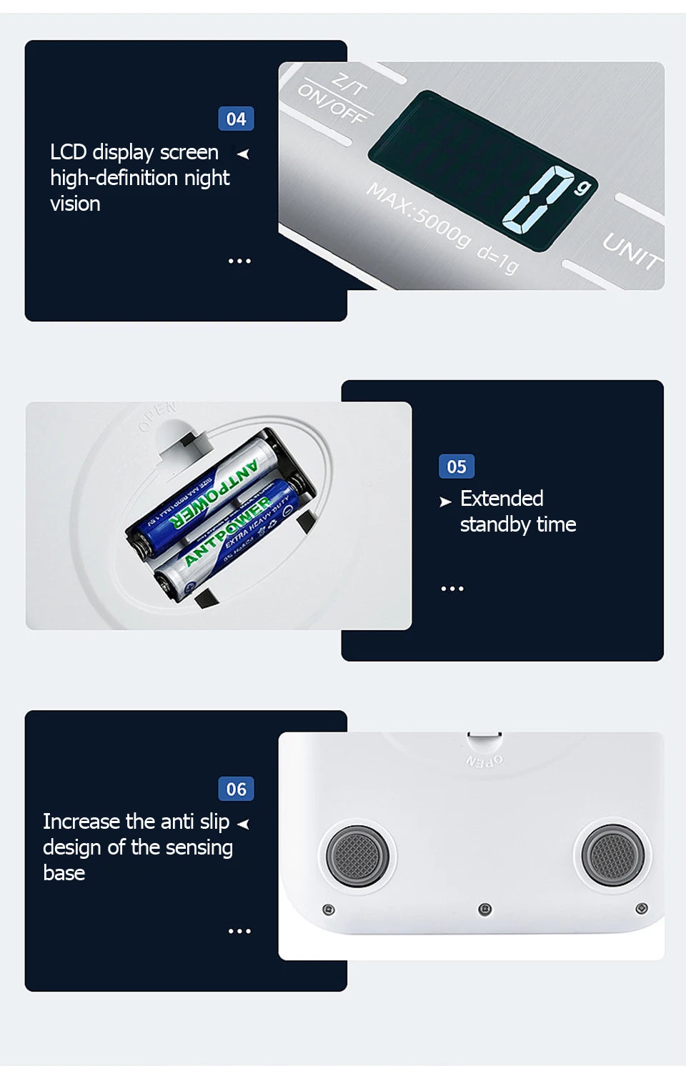 Báscula de cocina digital de 5 kg/10 kg con pantalla LCD, báscula electrónica de acero inoxidable, para el hogar, joyería, alimentos, aperitivos, herramientas para hornear