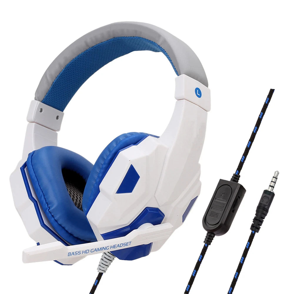 Auriculares para juegos con luz LED, micrófono, estéreo, graves profundos, para PC, portátil, PS4, Xbox