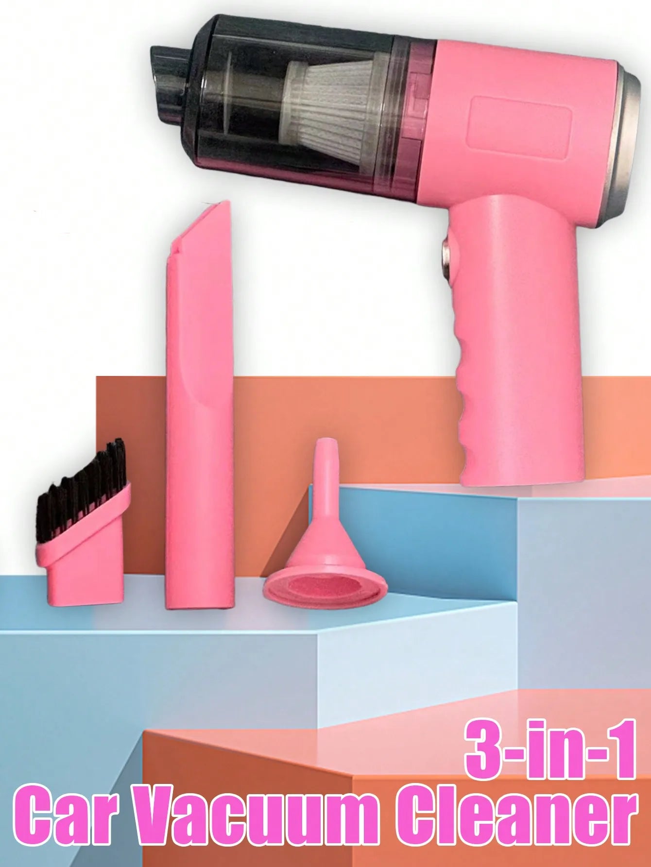 Aspiradora 3 en 1 con succión y soplado integrados, aspiradora combinada con carga USB, aspiradora pequeña para coche y hogar.