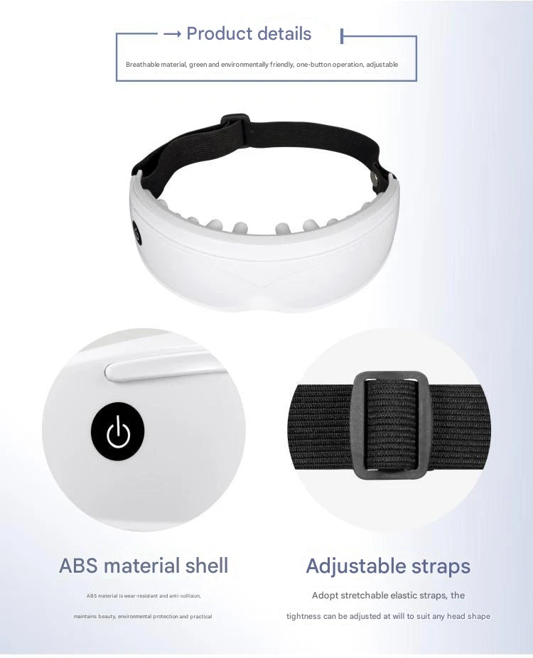 Masseur oculaire à thérapie magnétique, vibrateur, instrument de massage oculaire intelligent, 9 modes, soulage la fatigue, massage des globes oculaires