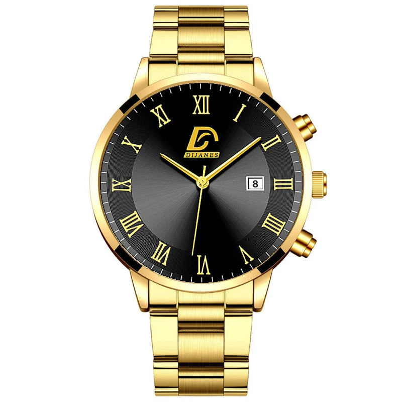 Montres à quartz minimalistes pour hommes, montre-bracelet de luxe en or, montre-bracelet pour hommes, montre-bracelet décontractée avec calendrier