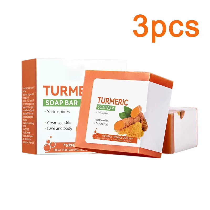 Savon au curcuma fait main nettoyant pour le corps éclaircissant pour les aisselles foncées et les jambes, savon éclaircissant pour le visage, soin de la peau tendre, beauté