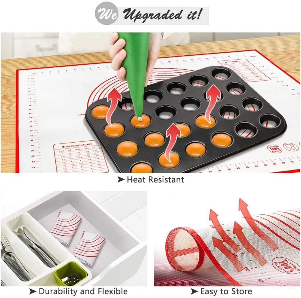 BUYYES 1PCS Tapis de cuisson en silicone Tapis de pétrissage Tapis de pâte Pizza Gâteau Pâte Maker Cuisine Cuisson Grill Antiadhésif Gadgets Ustensiles de cuisson