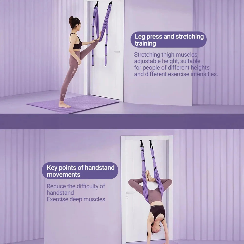 Finger Stretching Tool Elastic Yoga Belt Woman Hammock Split Lower Waist Trainer Inverted Rope Pull Extension Belt