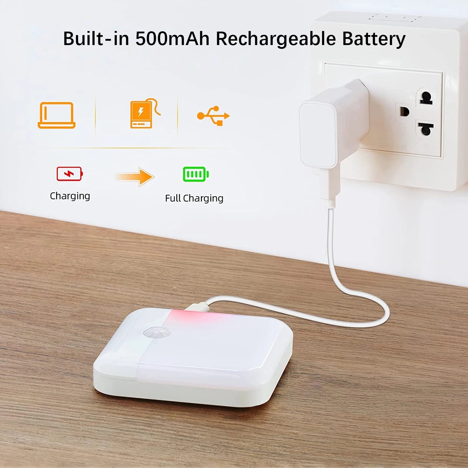 Veilleuse LED sans fil, lanterne murale rechargeable avec détecteur de mouvement, idéale pour le camping, l'été, les escaliers, les placards, la cuisine et les toilettes.