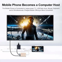 3 In 1 Usb-C Usb Hub Male To Female Hdmi-Compatible 4k Usb 3.1 Type-C To Usb 3.0 Charging Adapter For Macbook Air 12 Converter