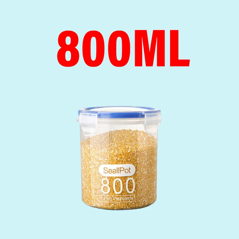 Tanque sellado de plástico de gran capacidad, cajón para verduras, cocina, organizador de almacenamiento de granos con báscula, caja sellada, frasco transparente, contenedor de especias