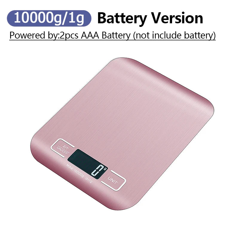 Báscula de cocina digital de 5 kg/10 kg con pantalla LCD, báscula electrónica de acero inoxidable, para el hogar, joyería, alimentos, aperitivos, herramientas para hornear