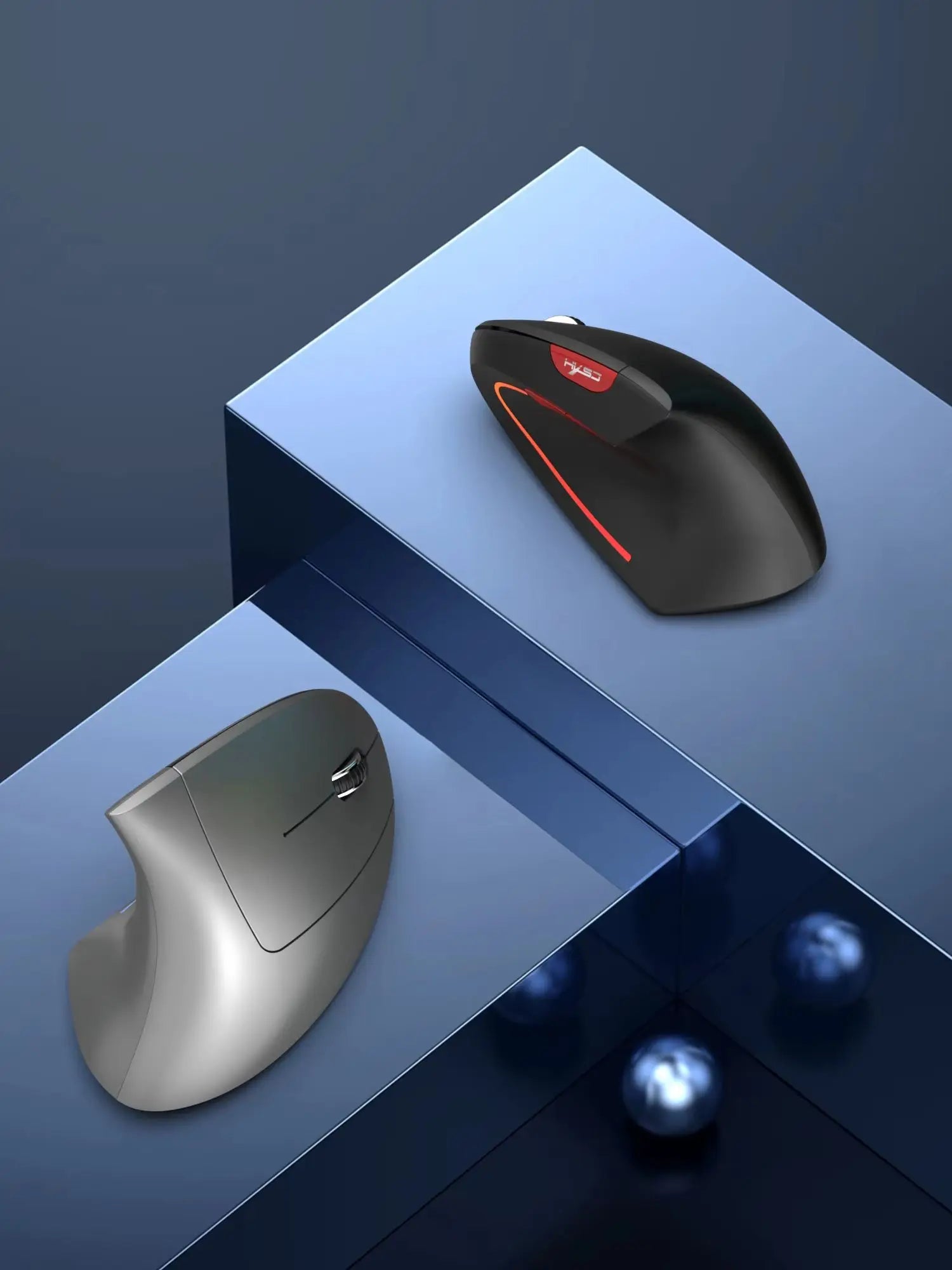 2025 New arrival HXSJ dual mode vertical mouse ergonomic ABS 600mAh rechargeable 2400DPI  Type-c interface wireless mouse for pc