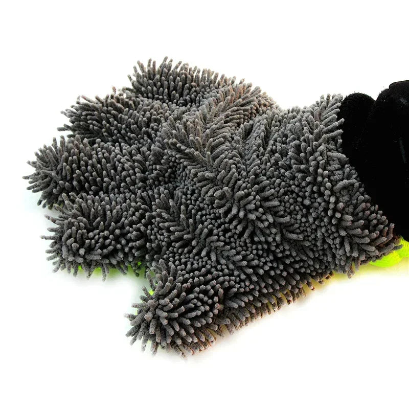 1/2 guantes de microfibra de lujo para lavado de autos, herramienta de limpieza para uso doméstico, cepillo de limpieza multifunción, guantes de lavado para detalles.