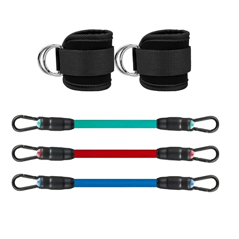 Ensemble de sangles de cheville et de bandes de résistance, équipement d'entraînement physique, poids de cheville, yoga, bande élastique de fitness pour salle de sport, homme et femme