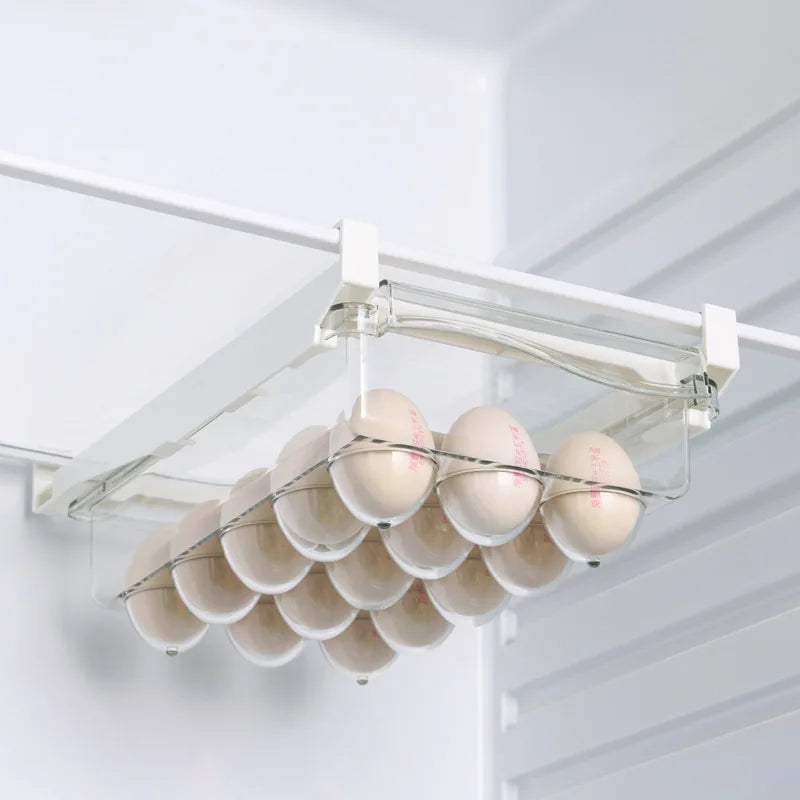 Caja de almacenamiento de huevos para refrigerador, estilo cajón, para alimentos, frutas y huevos, soporte para huevos, caja de plástico para mantener frescos los huevos.