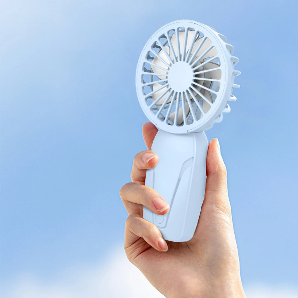 Ventilador portátil pequeño de mano ABS ligero y de aspecto bonito, mini ventilador recargable por USB para enfriar en cualquier lugar. Mini ventilador portátil de bolsillo.