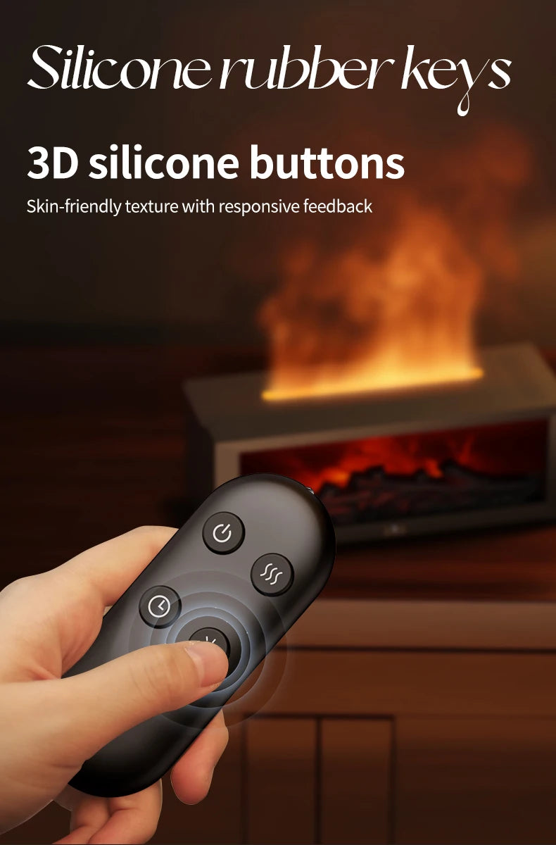 Flame Humidifier Simulated Fireplace At Night Time Remote Control Bass Large Spray Aroma Diffuser Oil Christmas Gifts