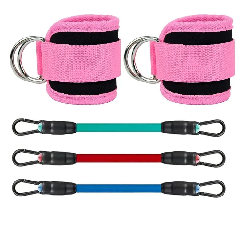 Ensemble de sangles de cheville et de bandes de résistance, équipement d'entraînement physique, poids de cheville, yoga, bande élastique de fitness pour salle de sport, homme et femme