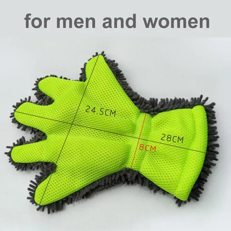 1/2 guantes de microfibra de lujo para lavado de autos, herramienta de limpieza para uso doméstico, cepillo de limpieza multifunción, guantes de lavado para detalles.