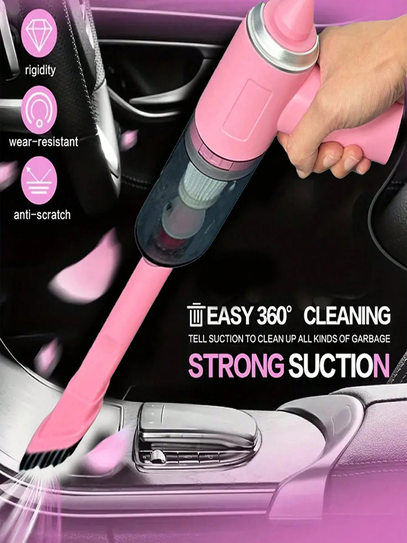 Aspiradora 3 en 1 con succión y soplado integrados, aspiradora combinada con carga USB, aspiradora pequeña para coche y hogar.