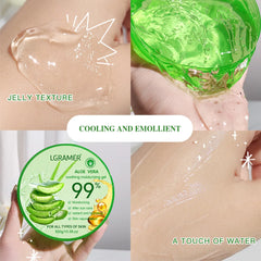 Gel hidratante de aloe vera, refrescante, no pegajoso, crema facial, lavado gratuito, nutrición profunda, cuidado de la piel, goma de aloe vera