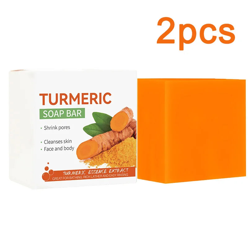 Savon au curcuma fait main nettoyant pour le corps éclaircissant pour les aisselles foncées et les jambes, savon éclaircissant pour le visage, soin de la peau tendre, beauté