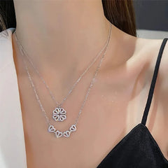 Collier pendentif magnétique Love pour femme, collier trèfle en forme de cœur, pendentif porte-bonheur 4 en 1, bijoux cadeau