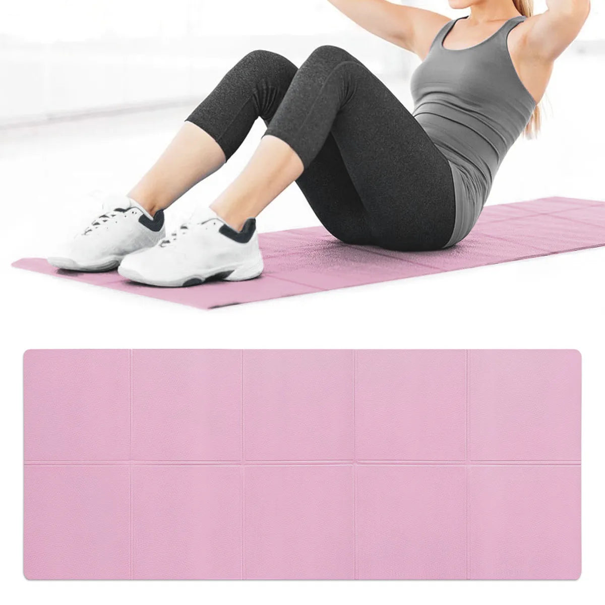 Tapis de yoga antidérapant en EVA de 4 mm d'épaisseur pour exercices, yoga, Pilates, gymnastique, équipement de fitness