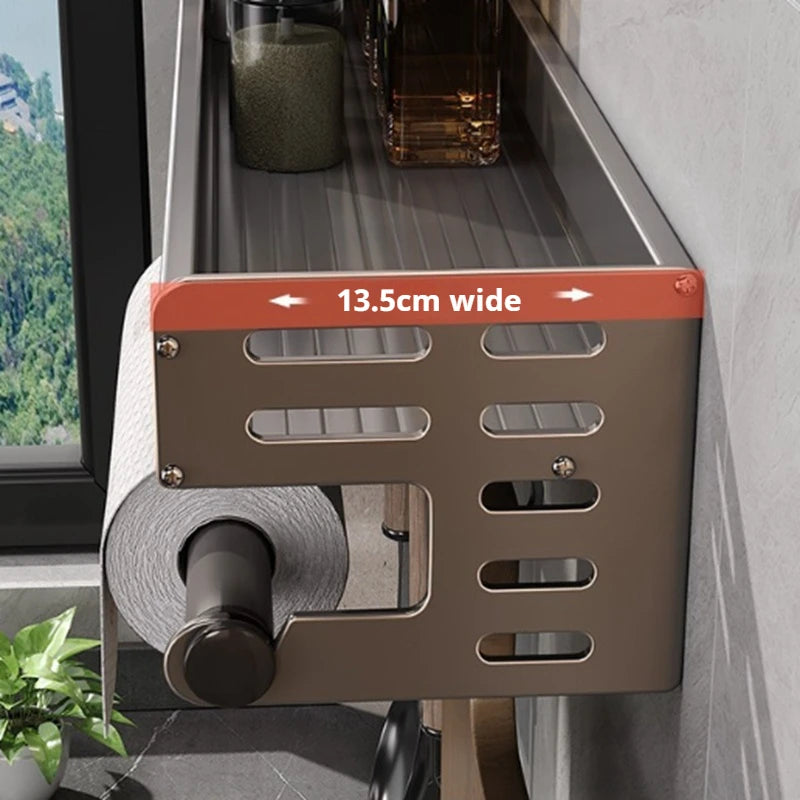 Estante de especias de cocina de pared, estante para condimentos, estante multifuncional para utensilios domésticos, organizadores colgantes de cocina