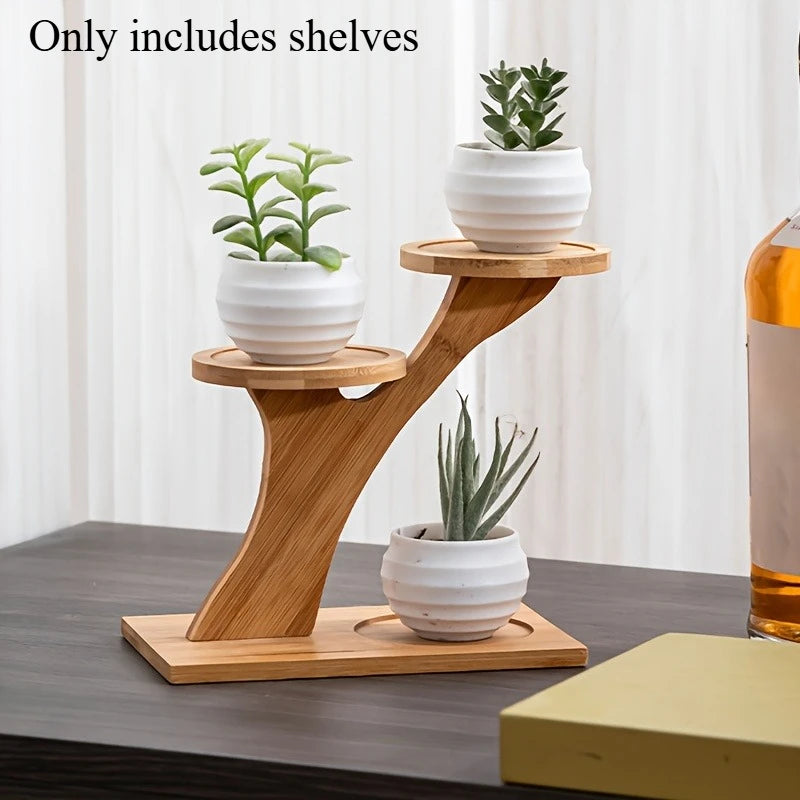 Estante de bambú de 2 niveles para el hogar y la oficina, diseño compacto, perfecto para escritorios y balcones.