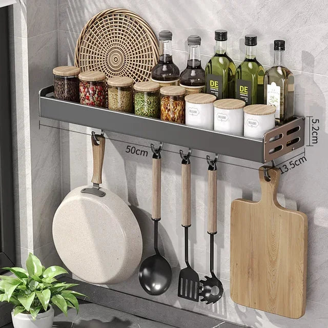 Estante de especias de cocina de pared, estante para condimentos, estante multifuncional para utensilios domésticos, organizadores colgantes de cocina