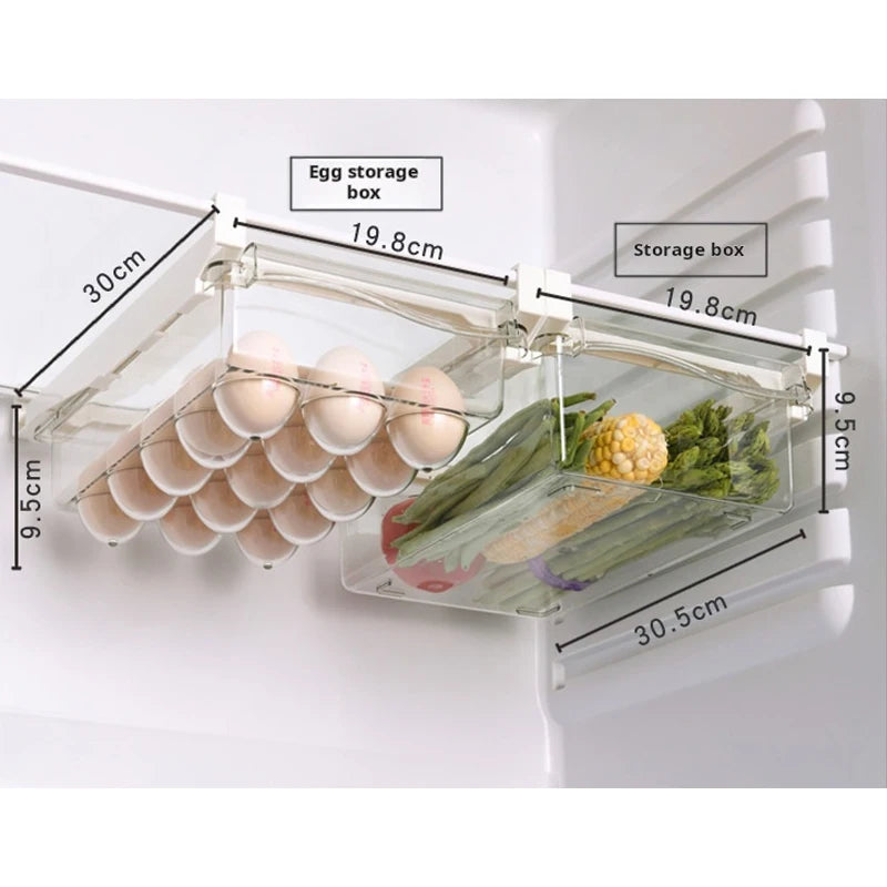 Caja de almacenamiento de huevos para refrigerador, estilo cajón, para alimentos, frutas y huevos, soporte para huevos, caja de plástico para mantener frescos los huevos.