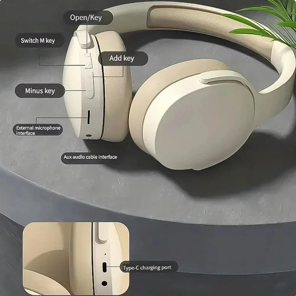 P2961 Bluetooth Headphone Over Ear Stereo HIFI Headset True Wireless Sports With Earphone TF/AUX Music Player with MIC for Gift
