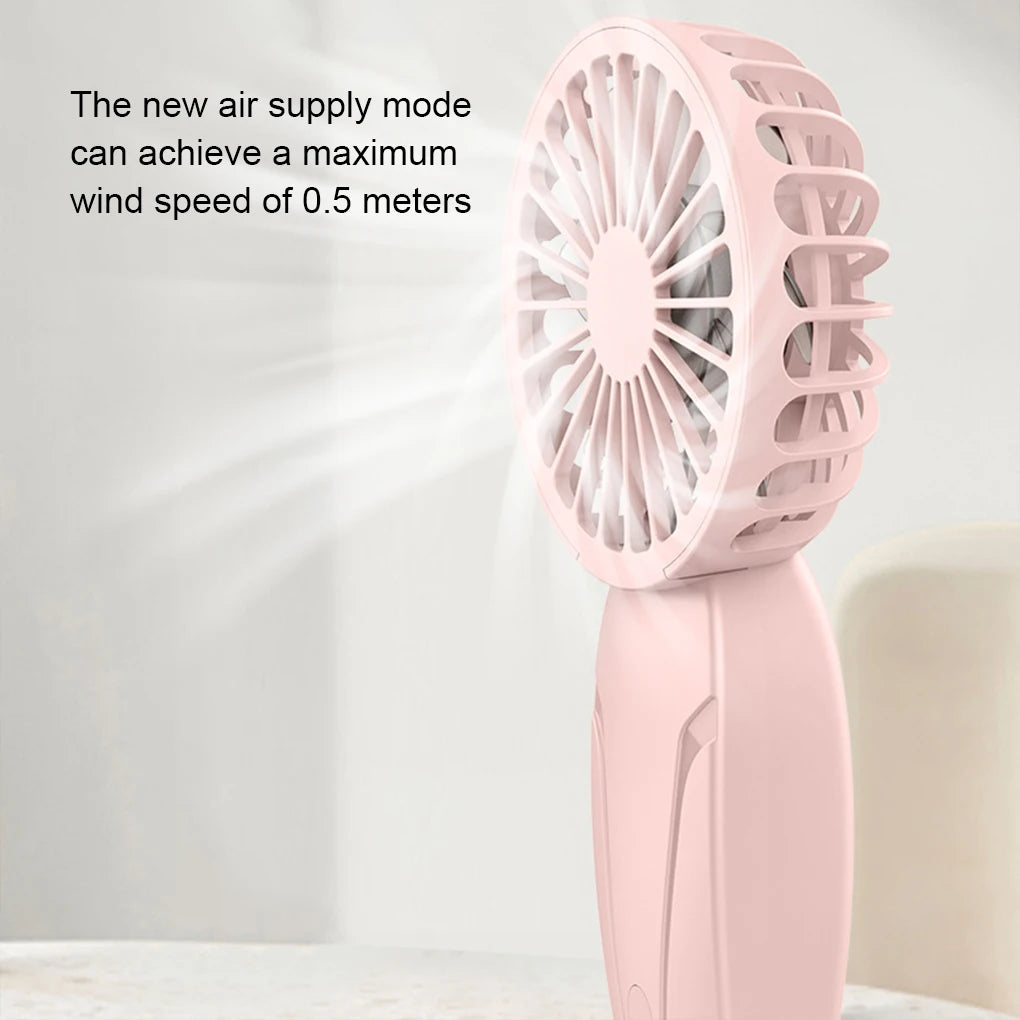 Ventilador portátil pequeño de mano ABS ligero y de aspecto bonito, mini ventilador recargable por USB para enfriar en cualquier lugar. Mini ventilador portátil de bolsillo.