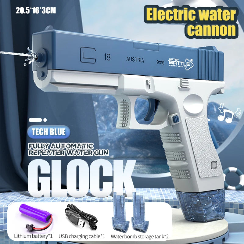 Pistolet à eau électrique, pistolet à eau automatique, grande capacité, jouet pour l'été, la plage, la piscine, les fêtes