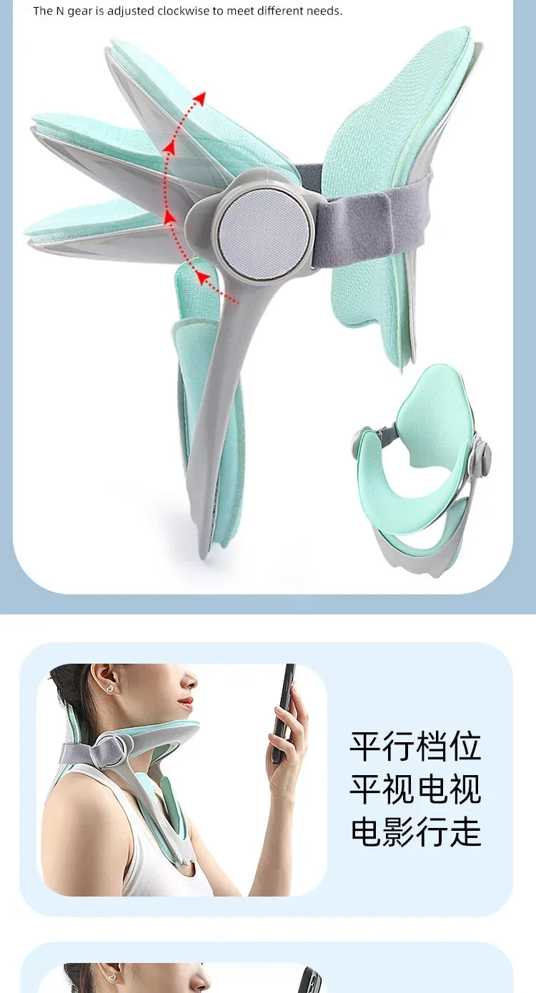 Adjustable Cervical Traction Device Posture Corrector Cervical Collar Neck Braces Support Stretcher Spine Protector Pain Relief