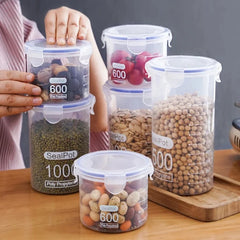 Tanque sellado de plástico de gran capacidad, cajón para verduras, cocina, organizador de almacenamiento de granos con báscula, caja sellada, frasco transparente, contenedor de especias
