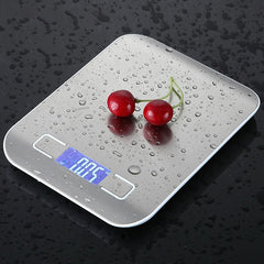 Báscula de cocina digital de 5 kg/10 kg con pantalla LCD, báscula electrónica de acero inoxidable, para el hogar, joyería, alimentos, aperitivos, herramientas para hornear