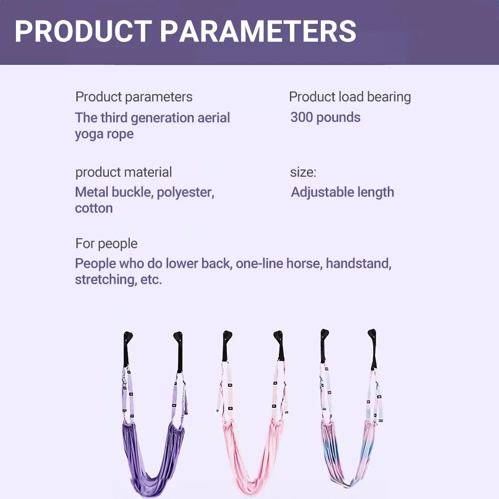 Finger Stretching Tool Elastic Yoga Belt Woman Hammock Split Lower Waist Trainer Inverted Rope Pull Extension Belt