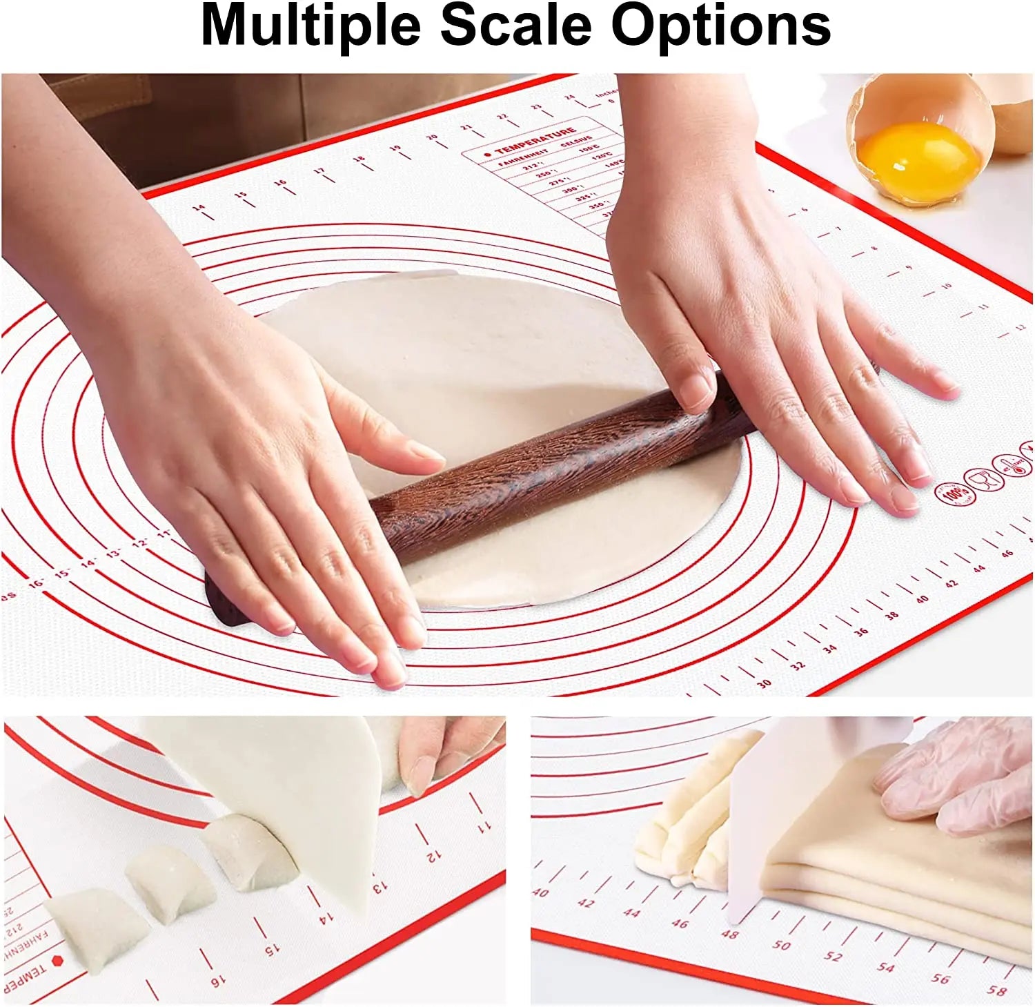 BUYYES 1PCS Tapis de cuisson en silicone Tapis de pétrissage Tapis de pâte Pizza Gâteau Pâte Maker Cuisine Cuisson Grill Antiadhésif Gadgets Ustensiles de cuisson