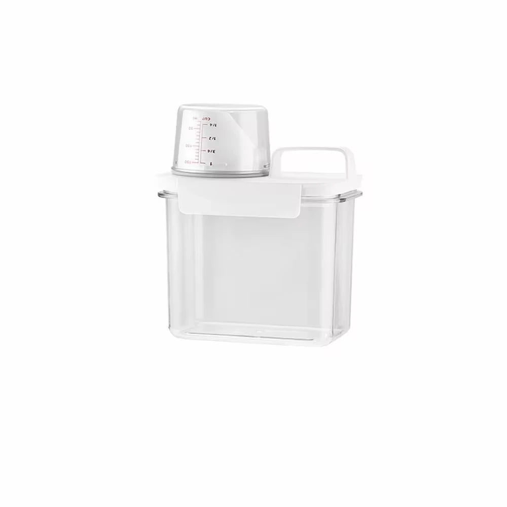 Dispensador hermético de detergente para ropa, caja de almacenamiento de polvo, recipiente transparente para detergente líquido con tapas, tarro