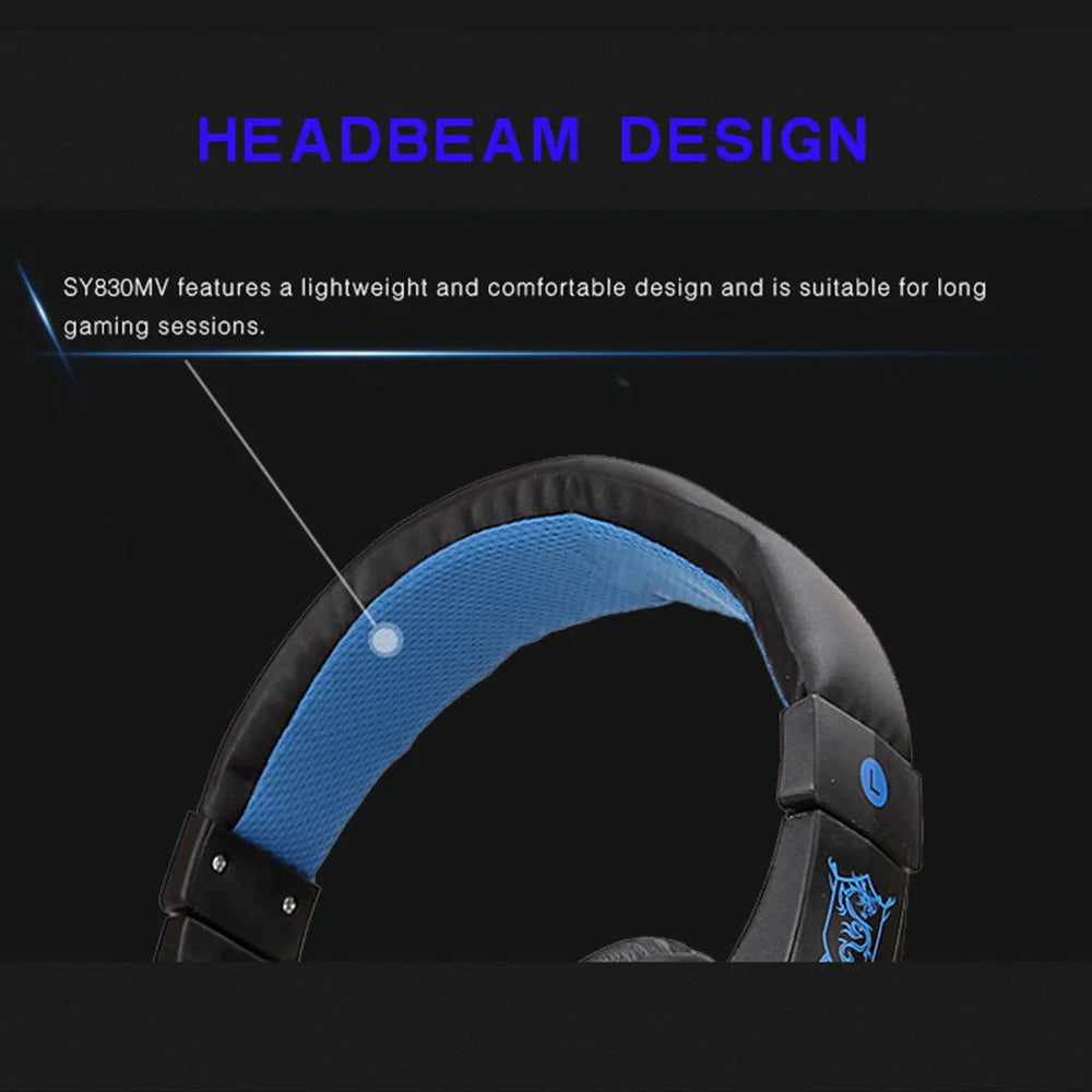 Auriculares para juegos con luz LED, micrófono, estéreo, graves profundos, para PC, portátil, PS4, Xbox