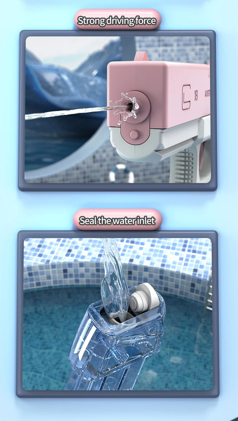 Pistolet à eau électrique, pistolet à eau automatique, grande capacité, jouet pour l'été, la plage, la piscine, les fêtes