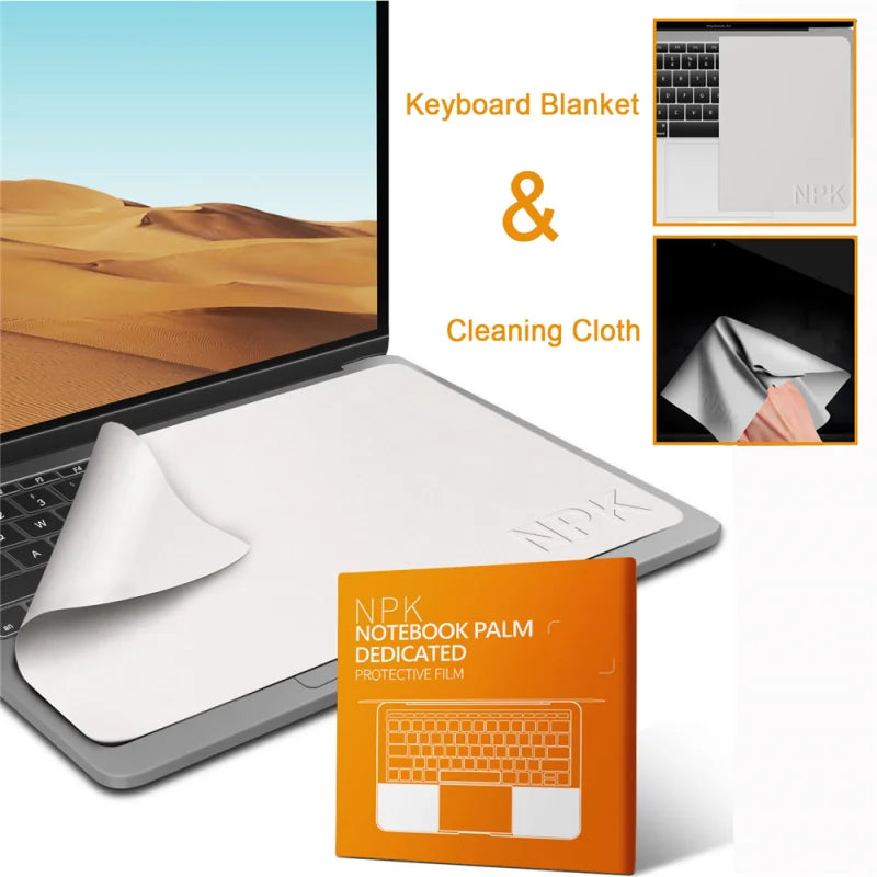 Notebook Protective Palm Keyboard Blanket Cover Microfiber Dustproof Film Laptop Screen Cleaning Cloth Macbook Pro 13/15/16 Inch