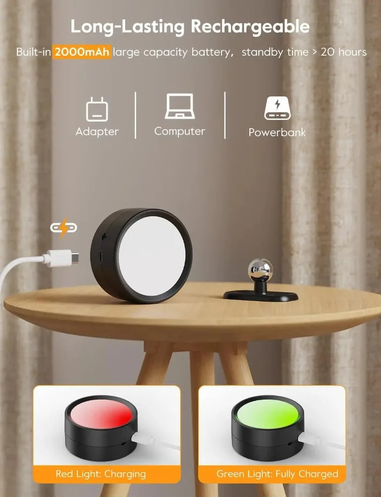 Magnetic LED Wall Light Night Dimmable Magnetic Picture Lights 360° Rotation Touch Remote Control Cabinet Spotlight Night Lamp