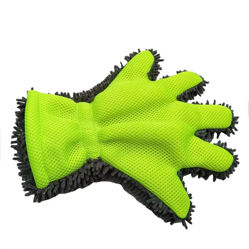 1/2 guantes de microfibra de lujo para lavado de autos, herramienta de limpieza para uso doméstico, cepillo de limpieza multifunción, guantes de lavado para detalles.