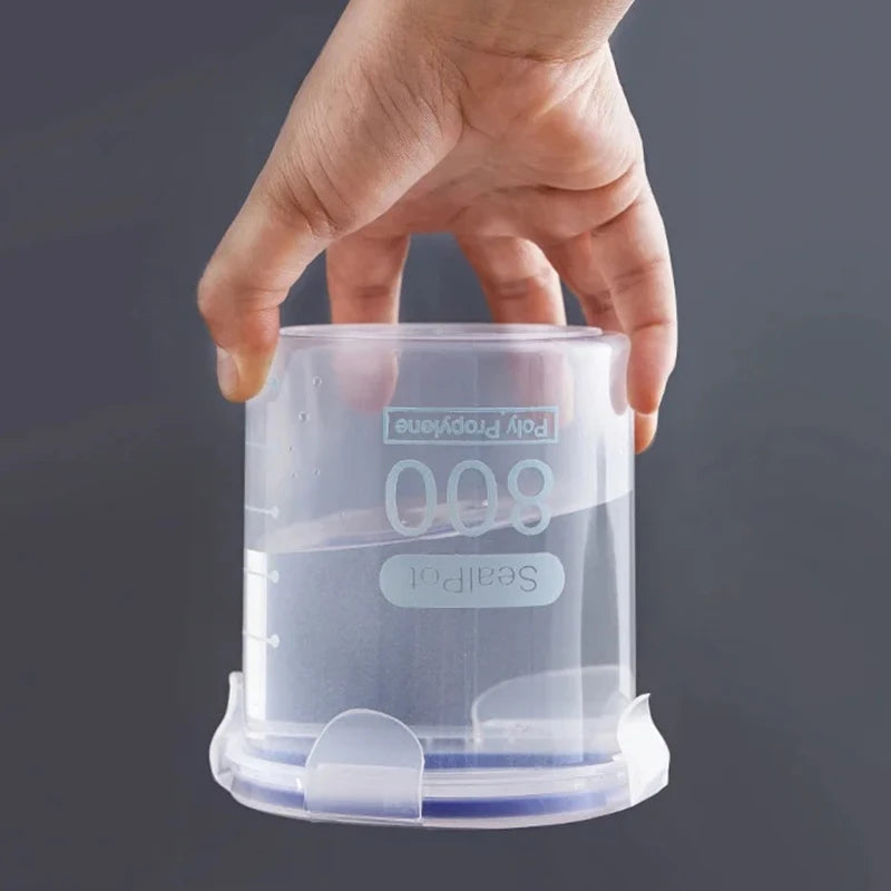 Tanque sellado de plástico de gran capacidad, cajón para verduras, cocina, organizador de almacenamiento de granos con báscula, caja sellada, frasco transparente, contenedor de especias