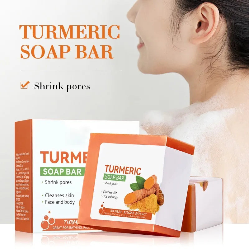 Savon au curcuma fait main nettoyant pour le corps éclaircissant pour les aisselles foncées et les jambes, savon éclaircissant pour le visage, soin de la peau tendre, beauté
