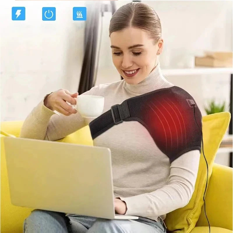 Soporte de hombro eléctrico USB con almohadilla Amr de 3 velocidades, masaje calefactable, cinturón de masaje, regalos, cuidado de la salud, mantén el calor.