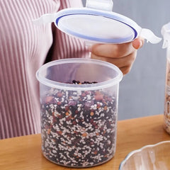 Tanque sellado de plástico de gran capacidad, cajón para verduras, cocina, organizador de almacenamiento de granos con báscula, caja sellada, frasco transparente, contenedor de especias